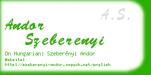 andor szeberenyi business card