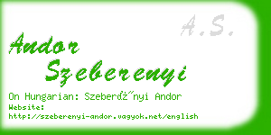 andor szeberenyi business card
